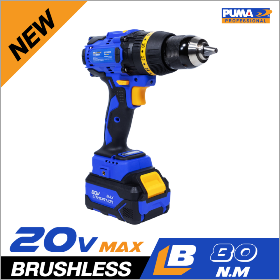 สว่านกระแทกไร้สาย BL 20V PM-280BL (แบต4.0Ah.2+แท่นชาร์จ1) PUMA - Image 5