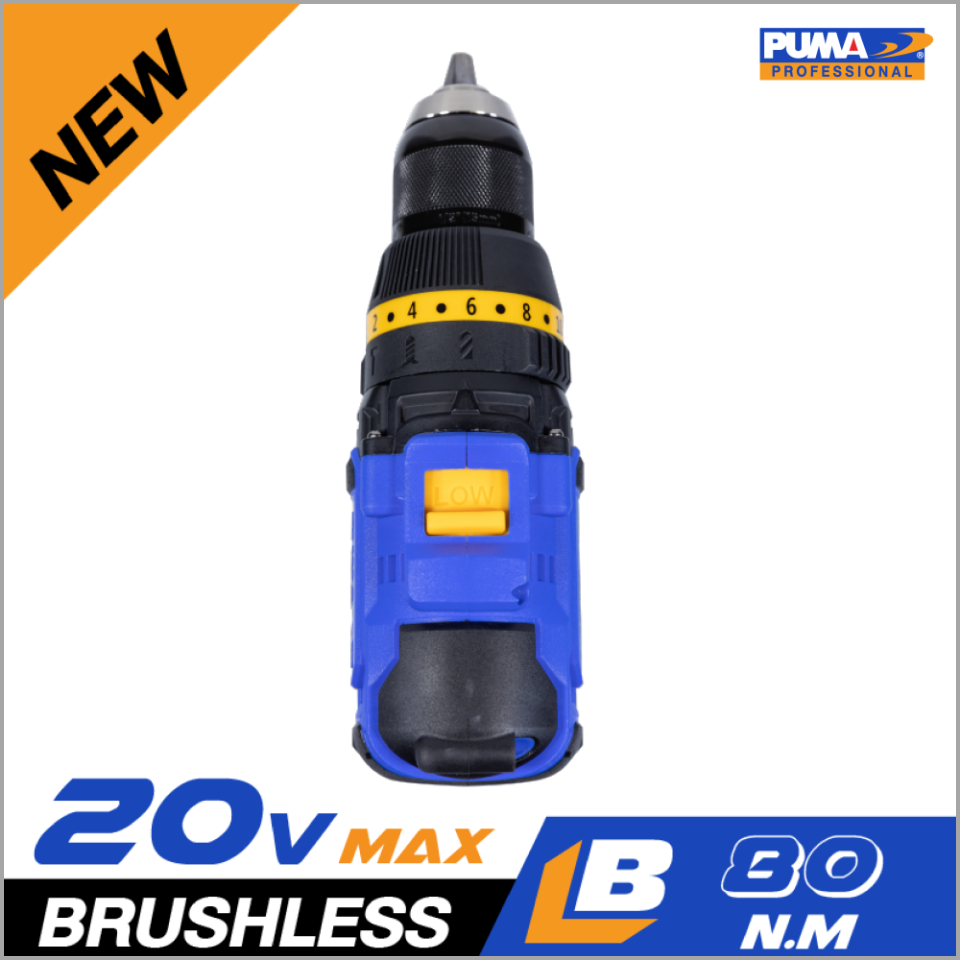 สว่านกระแทกไร้สาย BL 20V PM-280BL (แบต4.0Ah.2+แท่นชาร์จ1) PUMA - Image 4